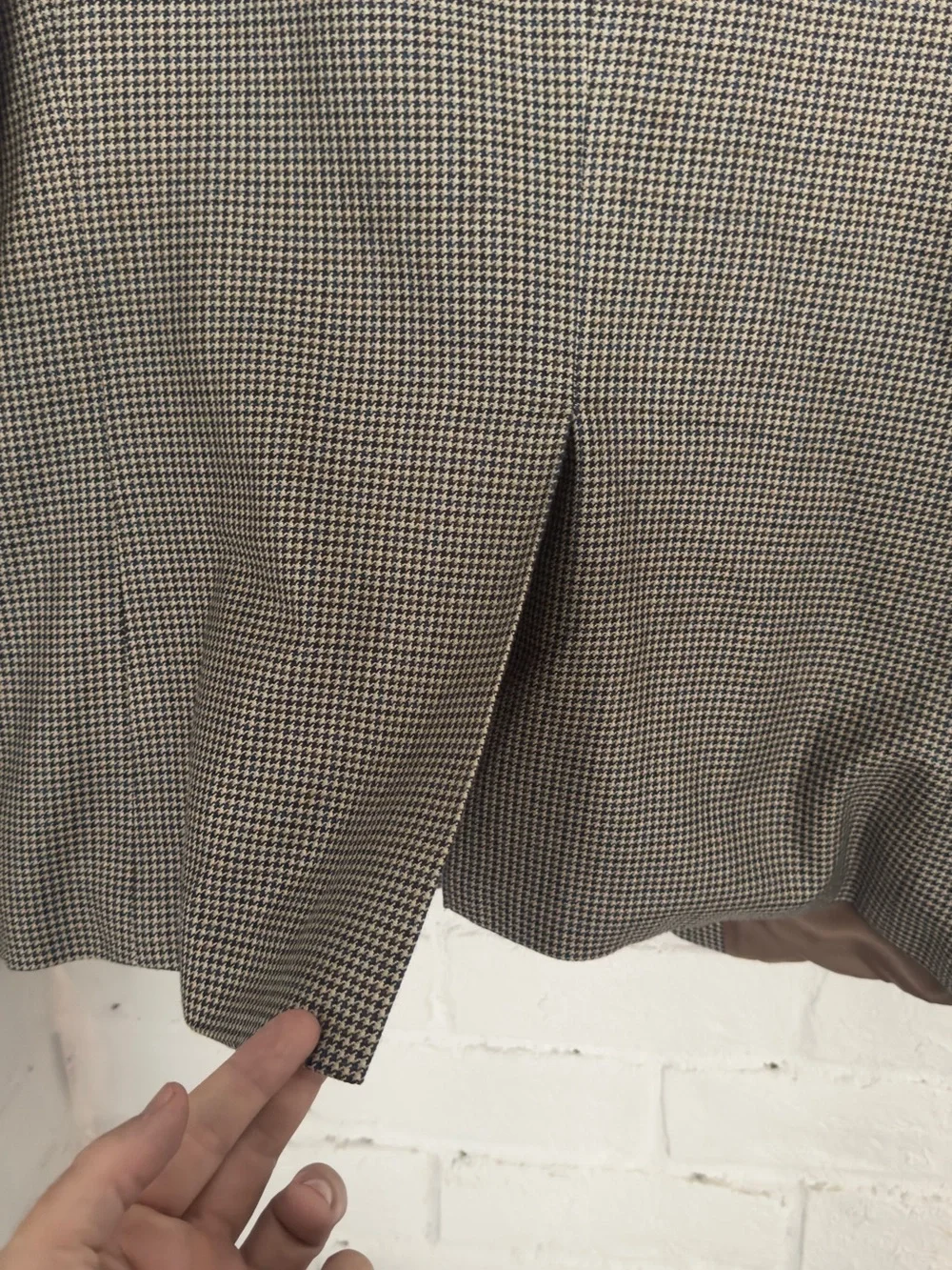 Ralph Lauren Lauren 100% Silk Houndstooth Blazer Sport Coat Men’s 44R Classic